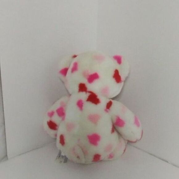 Build A Bear Plush Valentine's Day Teddy Bear White with Pink & Red Hearts l - Picture 3 of 11
